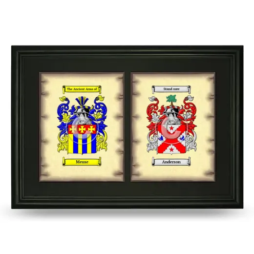 Double Coat of Arms Framed - Black