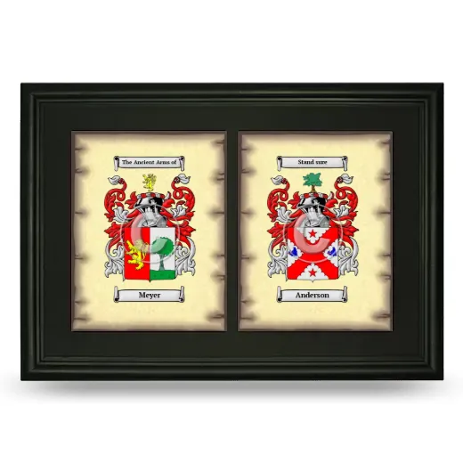 Double Coat of Arms Framed - Black