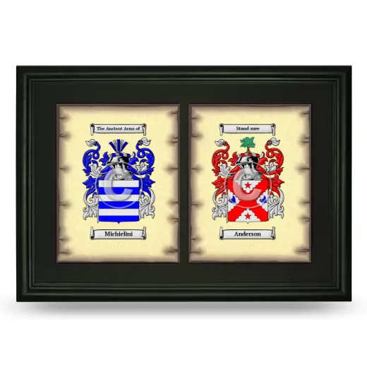 Double Coat of Arms Framed - Black