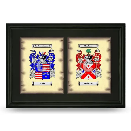 Double Coat of Arms Framed - Black