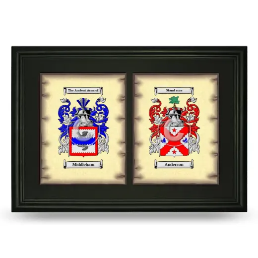 Double Coat of Arms Framed - Black