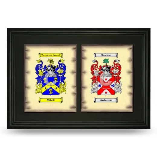 Double Coat of Arms Framed - Black