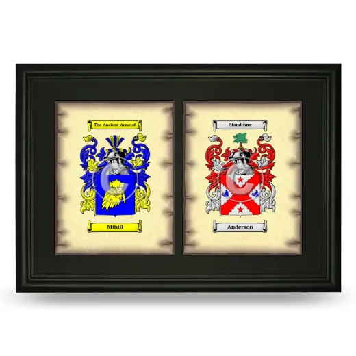 Double Coat of Arms Framed - Black