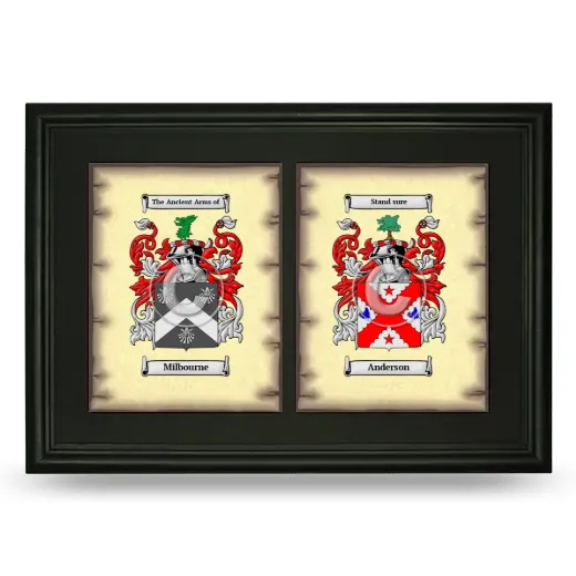Double Coat of Arms Framed - Black
