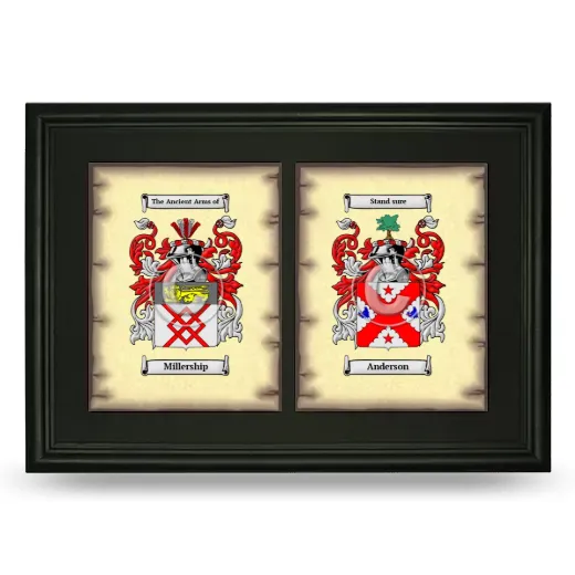 Double Coat of Arms Framed - Black
