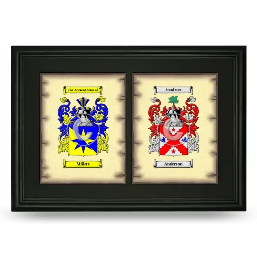 Double Coat of Arms Framed - Black