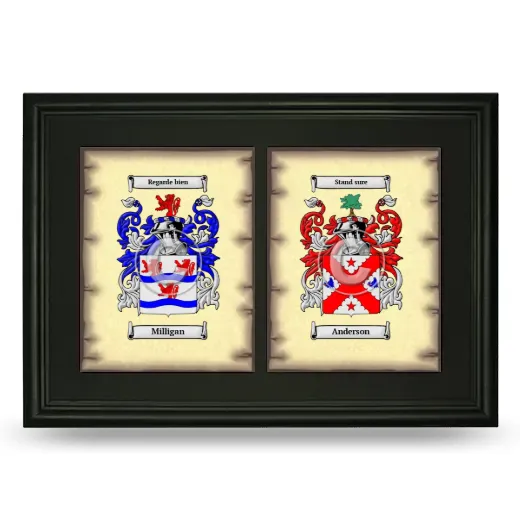 Double Coat of Arms Framed - Black