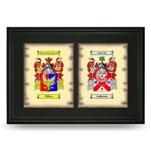 Double Coat of Arms Framed - Black