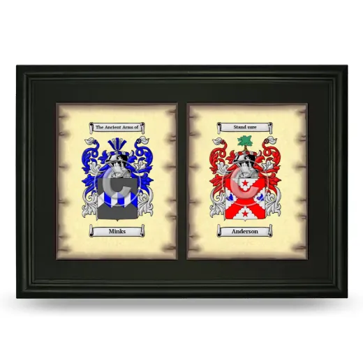 Double Coat of Arms Framed - Black