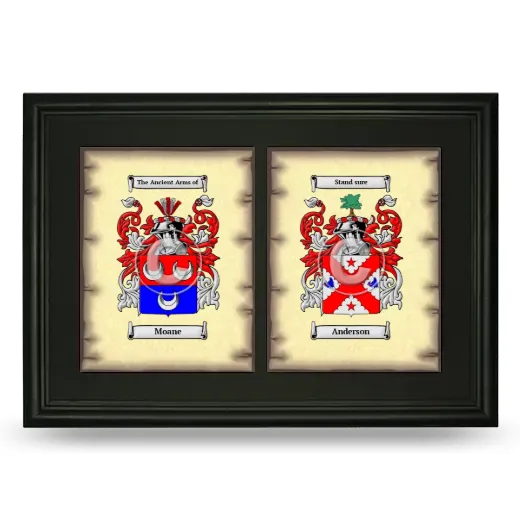 Double Coat of Arms Framed - Black