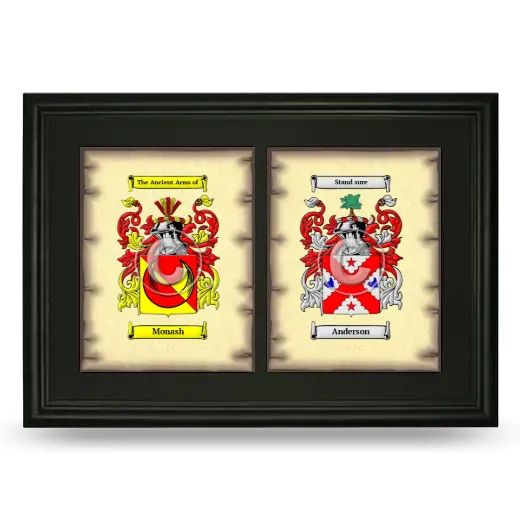 Double Coat of Arms Framed - Black