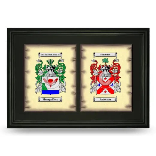 Double Coat of Arms Framed - Black