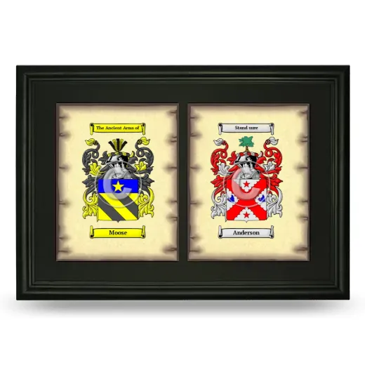 Double Coat of Arms Framed - Black