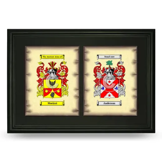 Double Coat of Arms Framed - Black