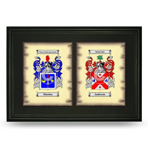 Double Coat of Arms Framed - Black