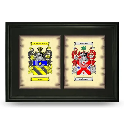 Double Coat of Arms Framed - Black