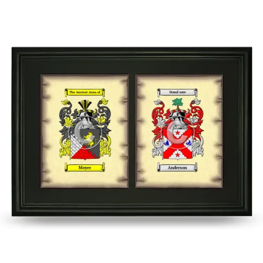 Double Coat of Arms Framed - Black