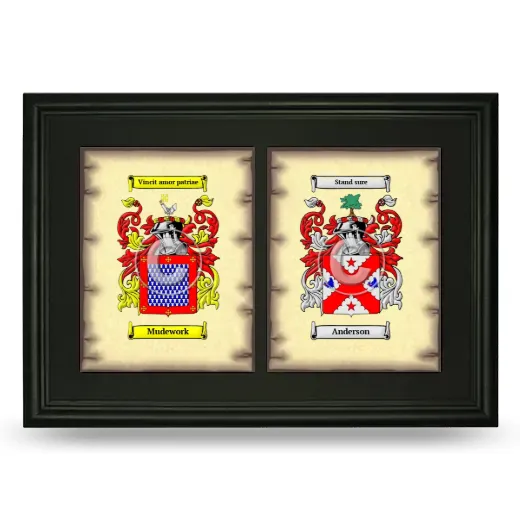 Double Coat of Arms Framed - Black