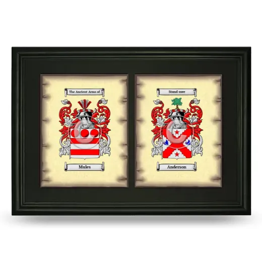 Double Coat of Arms Framed - Black