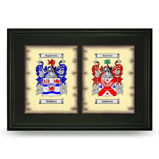 Double Coat of Arms Framed - Black