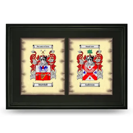 Double Coat of Arms Framed - Black