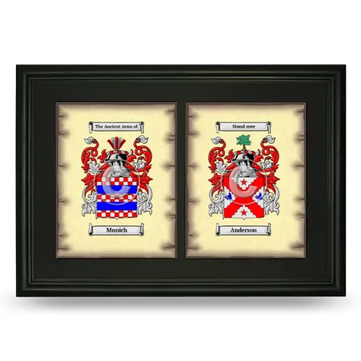 Double Coat of Arms Framed - Black