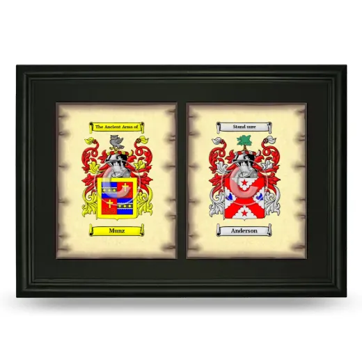 Double Coat of Arms Framed - Black