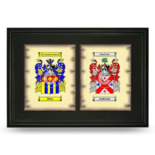 Double Coat of Arms Framed - Black
