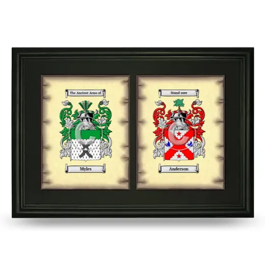 Double Coat of Arms Framed - Black