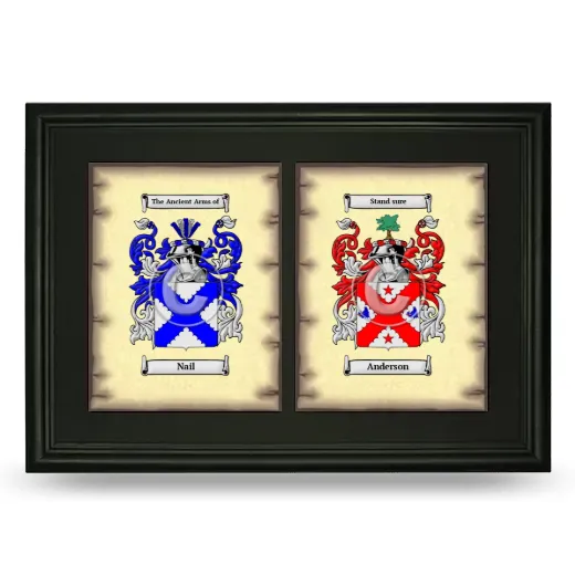 Double Coat of Arms Framed - Black