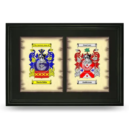 Double Coat of Arms Framed - Black