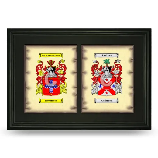 Double Coat of Arms Framed - Black