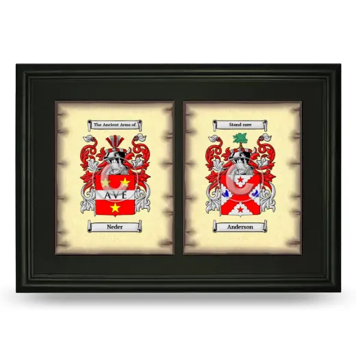 Double Coat of Arms Framed - Black