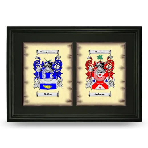 Double Coat of Arms Framed - Black