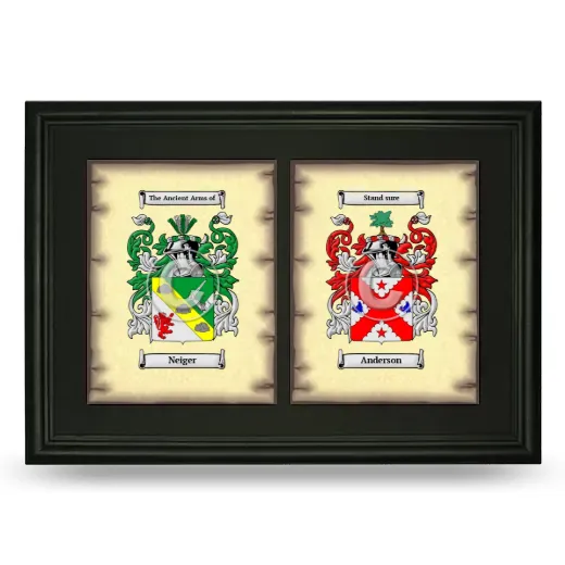 Double Coat of Arms Framed - Black