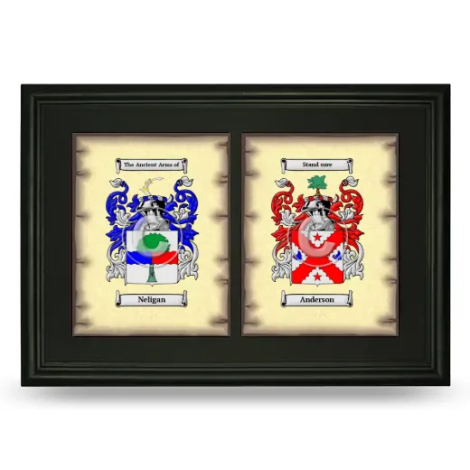 Double Coat of Arms Framed - Black