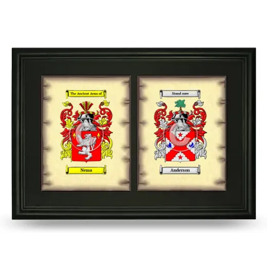 Double Coat of Arms Framed - Black