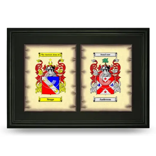 Double Coat of Arms Framed - Black