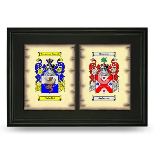 Double Coat of Arms Framed - Black
