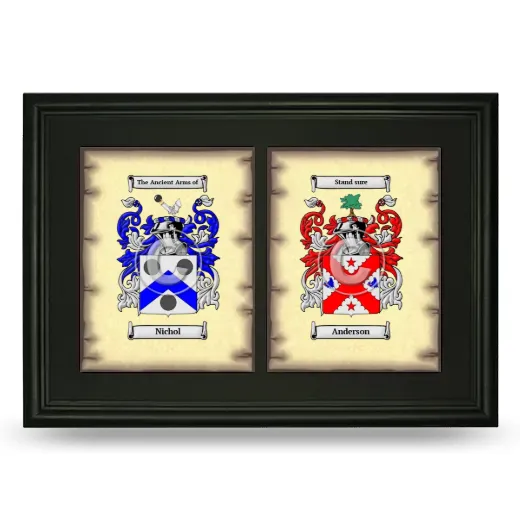 Double Coat of Arms Framed - Black