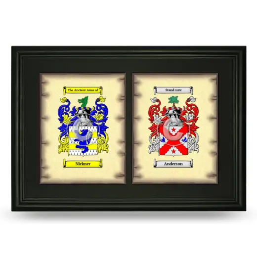 Double Coat of Arms Framed - Black