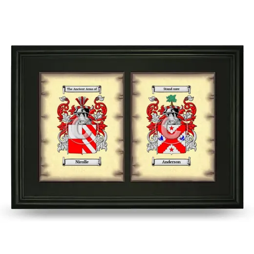 Double Coat of Arms Framed - Black