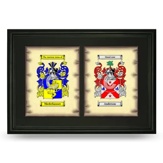 Double Coat of Arms Framed - Black