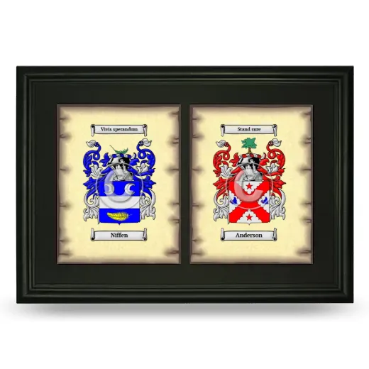 Double Coat of Arms Framed - Black
