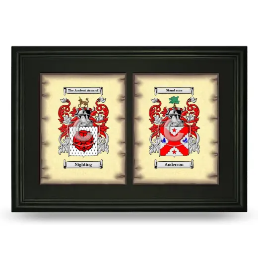 Double Coat of Arms Framed - Black