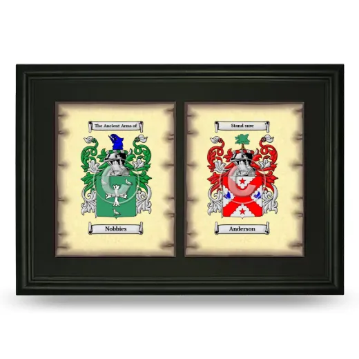 Double Coat of Arms Framed - Black
