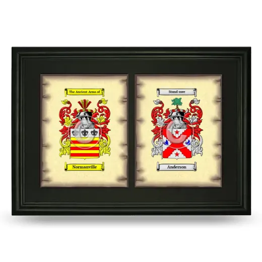 Double Coat of Arms Framed - Black