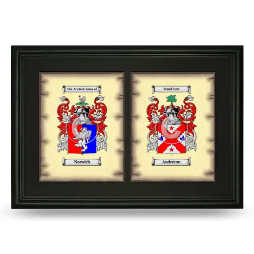 Double Coat of Arms Framed - Black