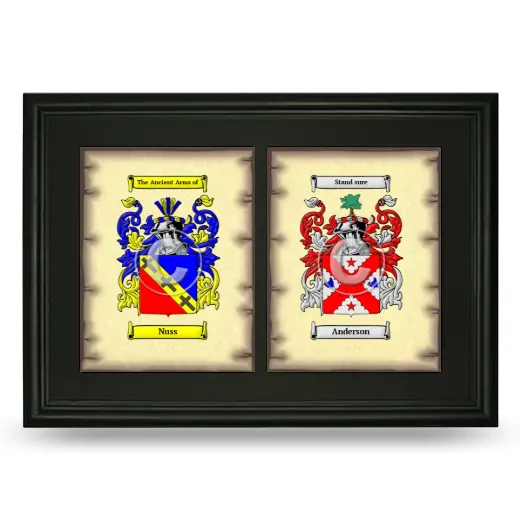 Double Coat of Arms Framed - Black