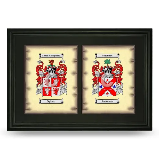 Double Coat of Arms Framed - Black